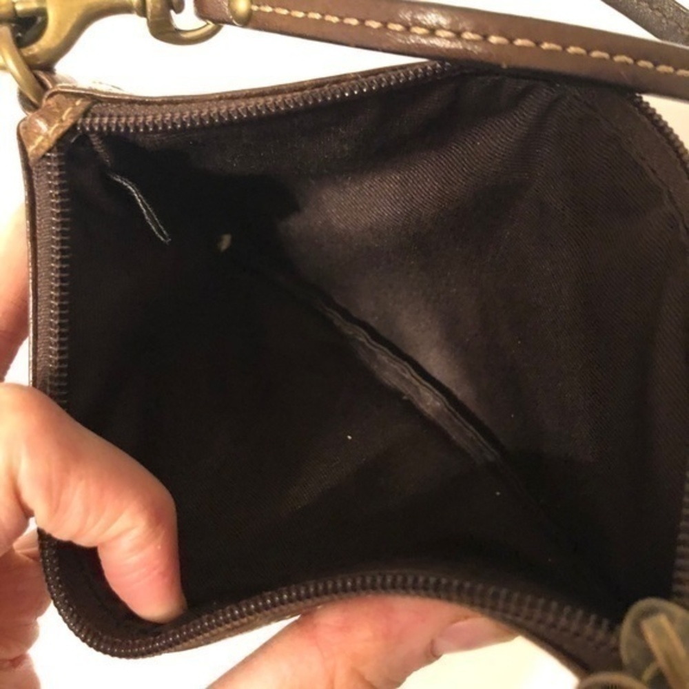Coach Patchwork Wristlet Metallic Brown Embossed - image 6